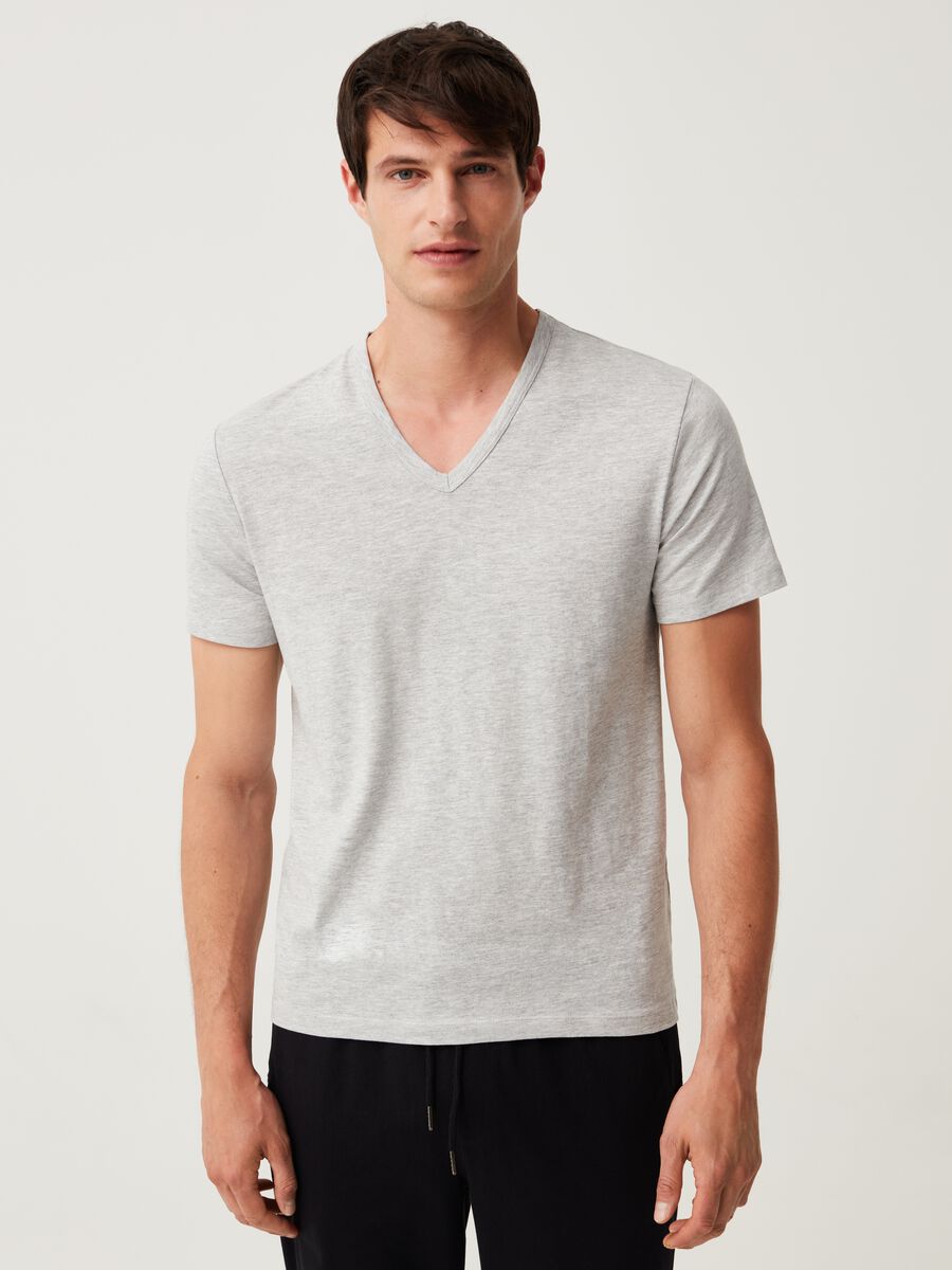 Two-pack jersey undershirts with V neck_1
