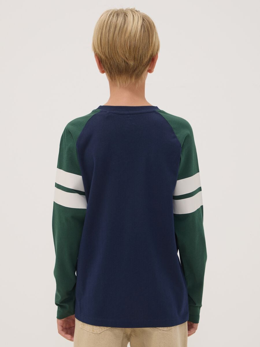 Blaues T-Shirt aus reiner Bio-Baumwolle mit Rundhalsausschnitt_2