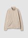 White fleece zip-neck sweatshirt, regular fit_0