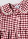 Red dress with pure cotton gingham collar_2