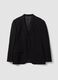 Black stretch viscose blazer with classic lapels_0