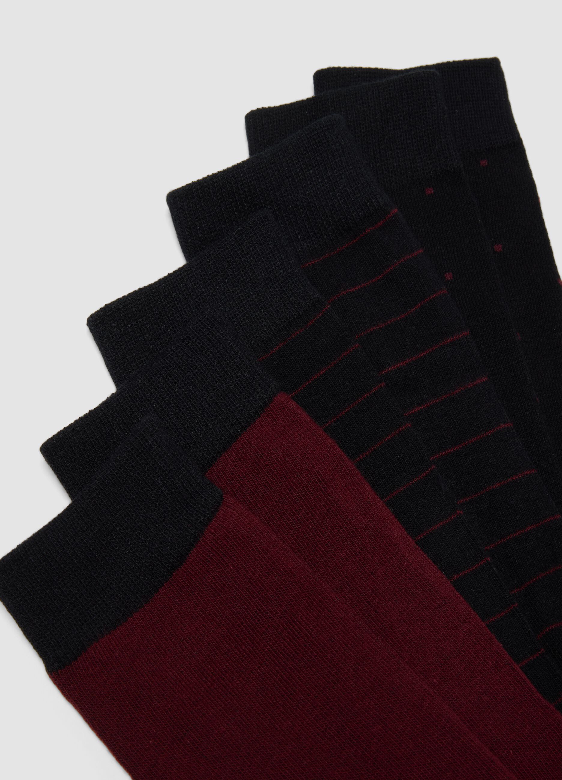 Five-pack of stretch organic cotton mid socks