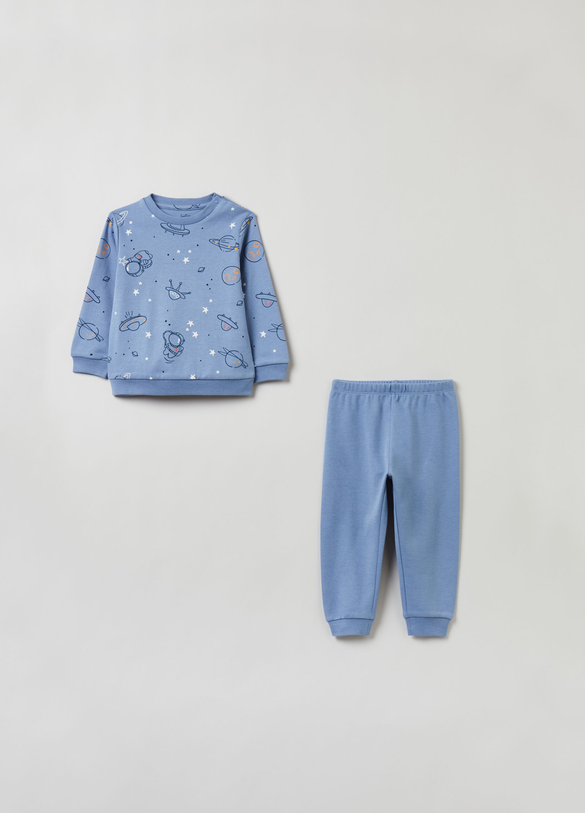 Long cotton pyjamas with print_0