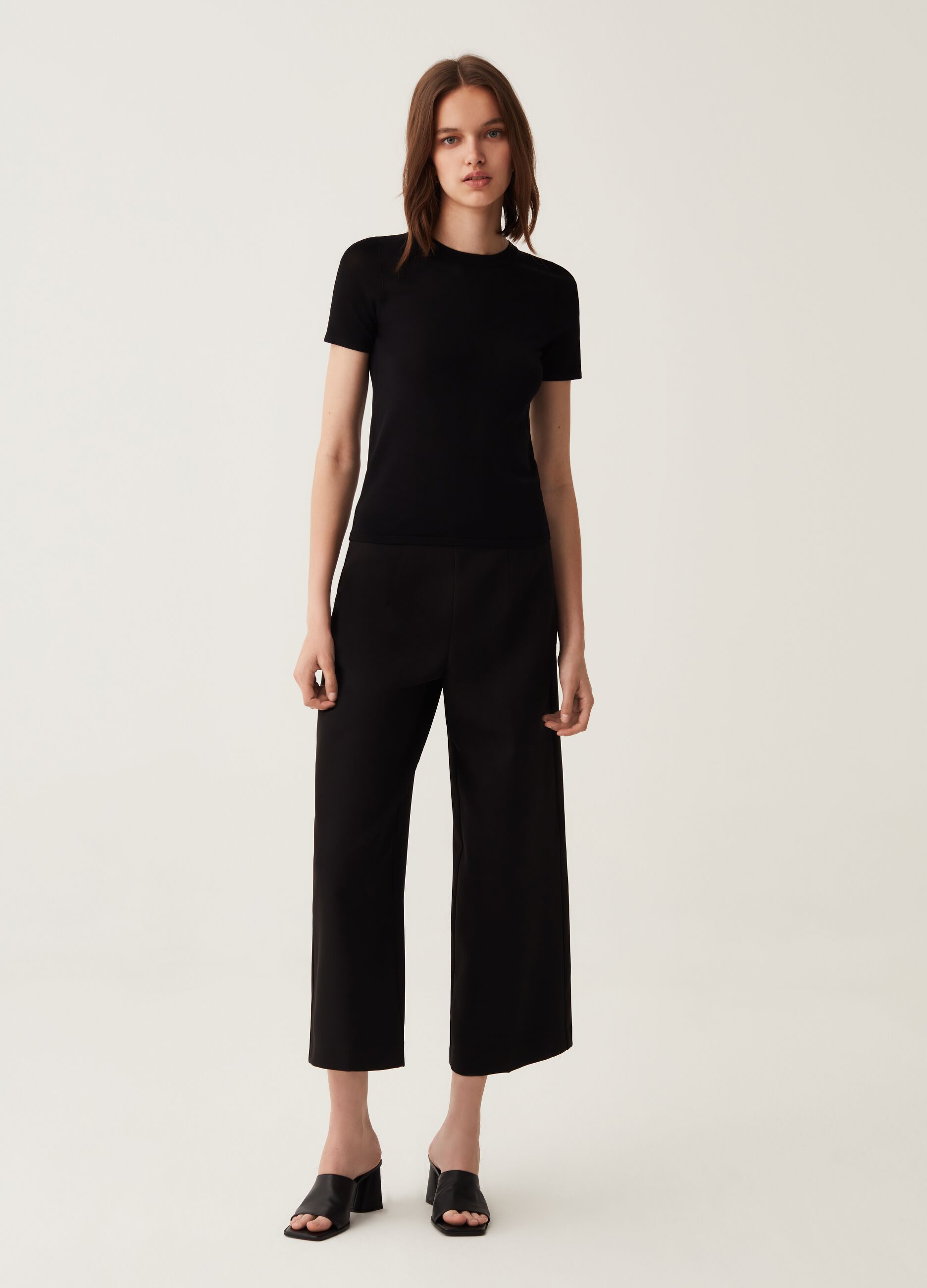 Ankle-fit stretch trousers_0
