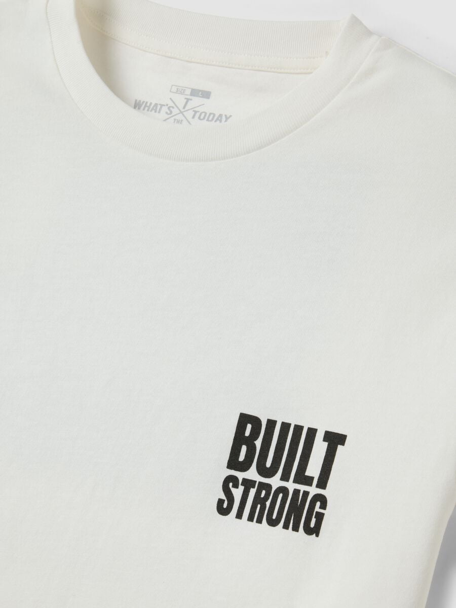 White pure cotton jersey T-shirt with graphic print, regular fit_6