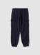 Blue cotton-blend cargo jogger trousers with drawstring, regular fit_2