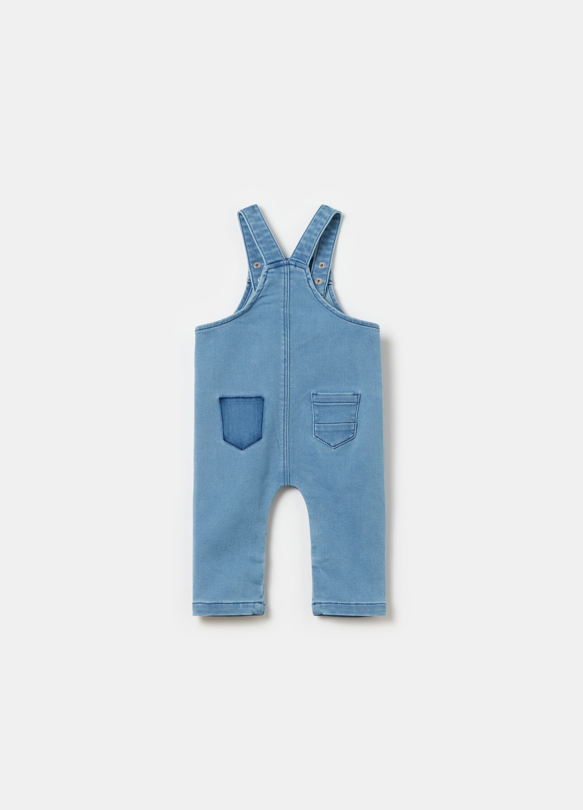 Denim dungarees with pocket