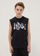 Black pure cotton boys&rsquo; oversized tank top_0