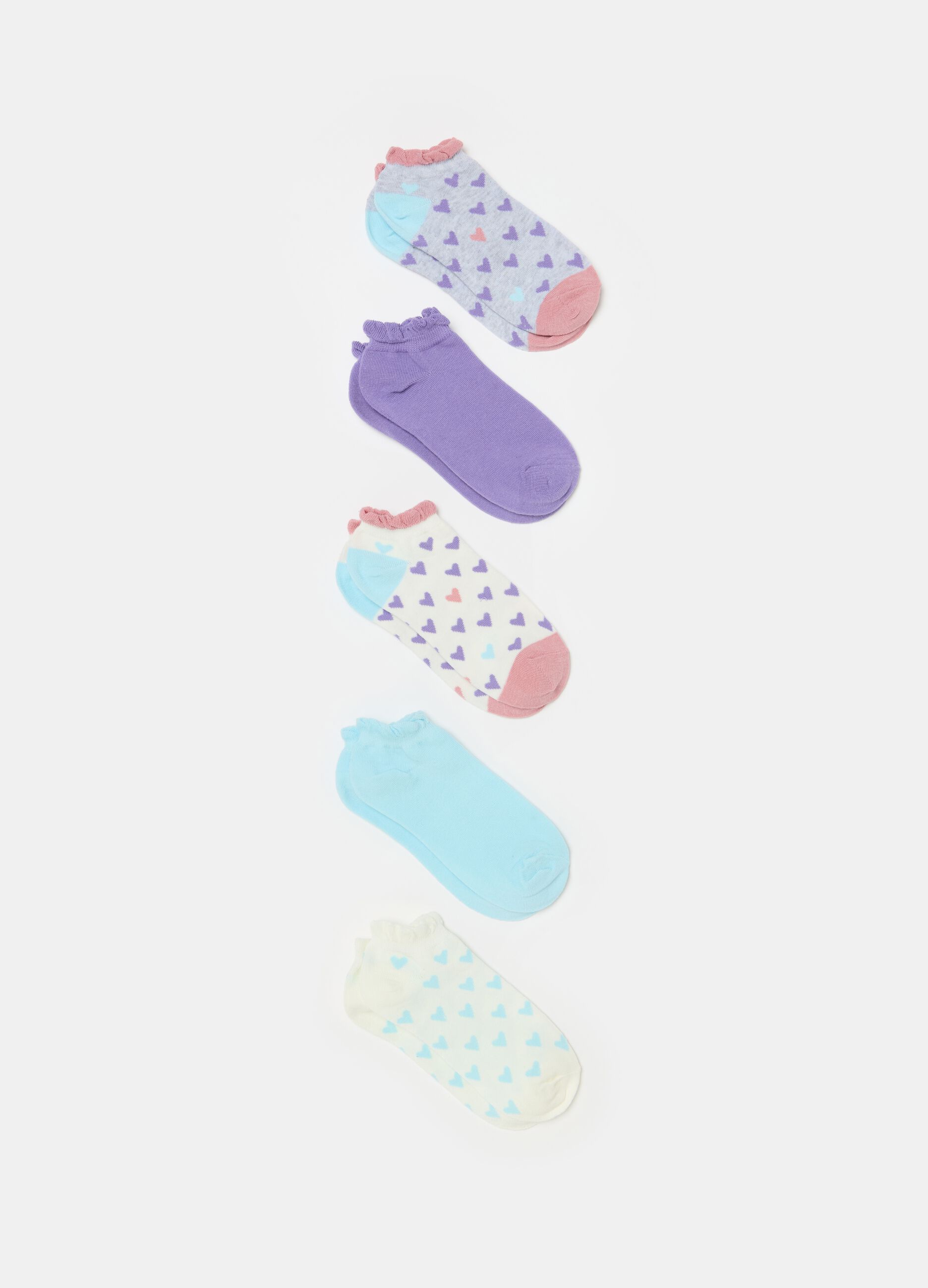 Five-pair pack shoe liners in organic cotton