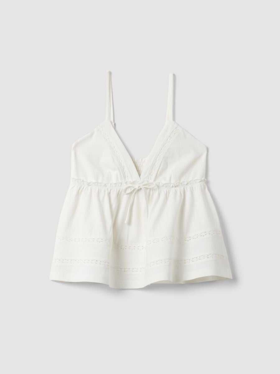 White pure cotton camisole with thin straps_4
