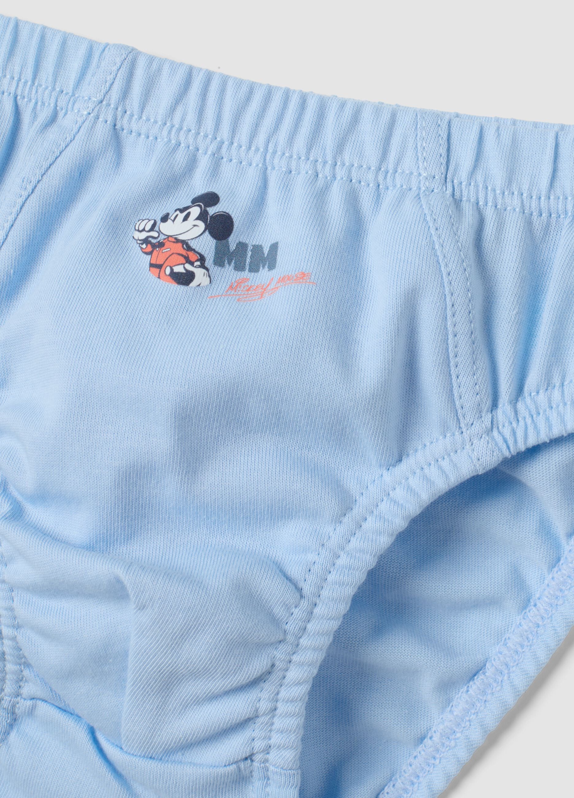 Multipack di cinque slip in puro cotone organico con fantasia Mickey & Friends