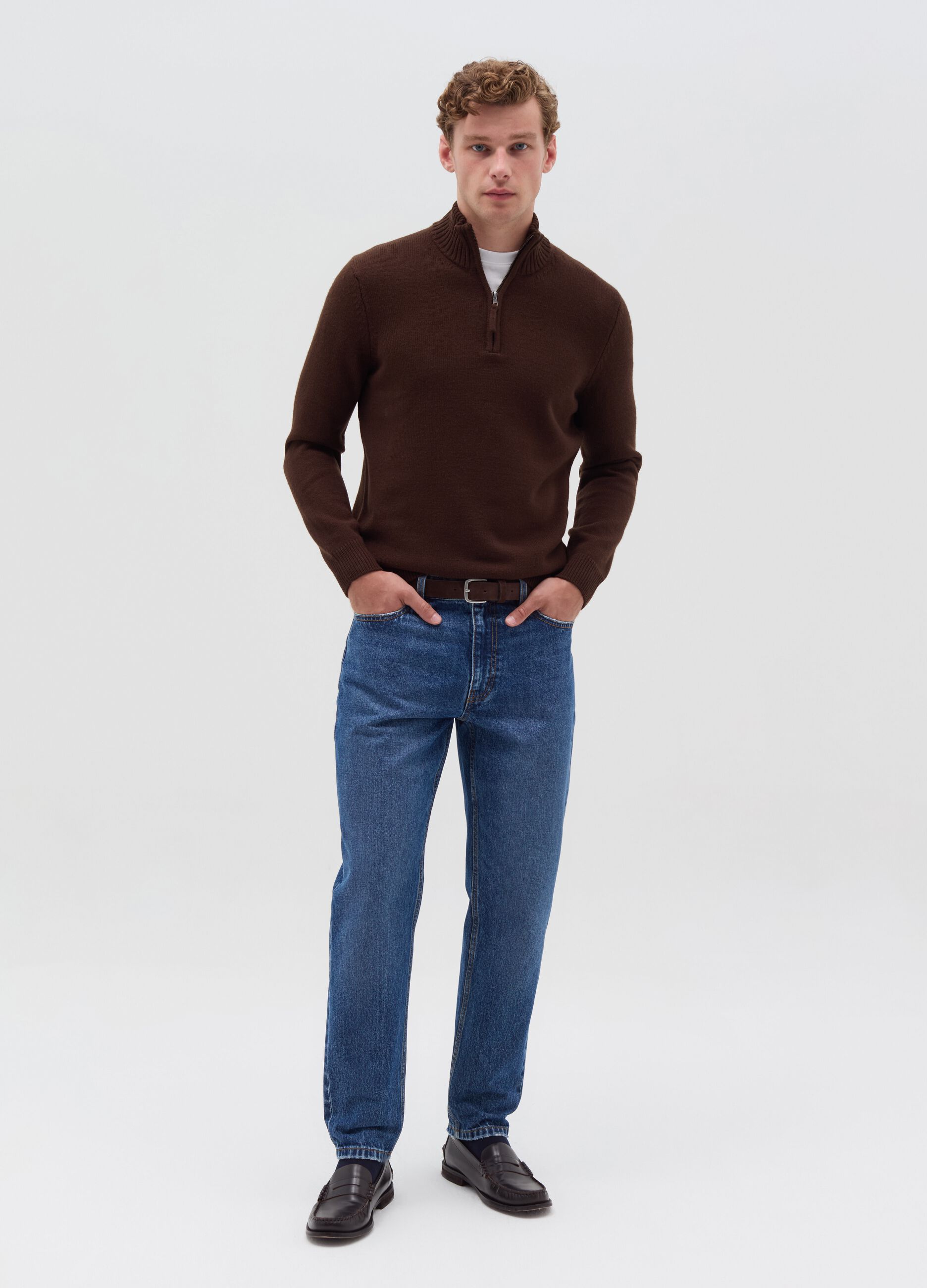 Pullover with half-zip neckline