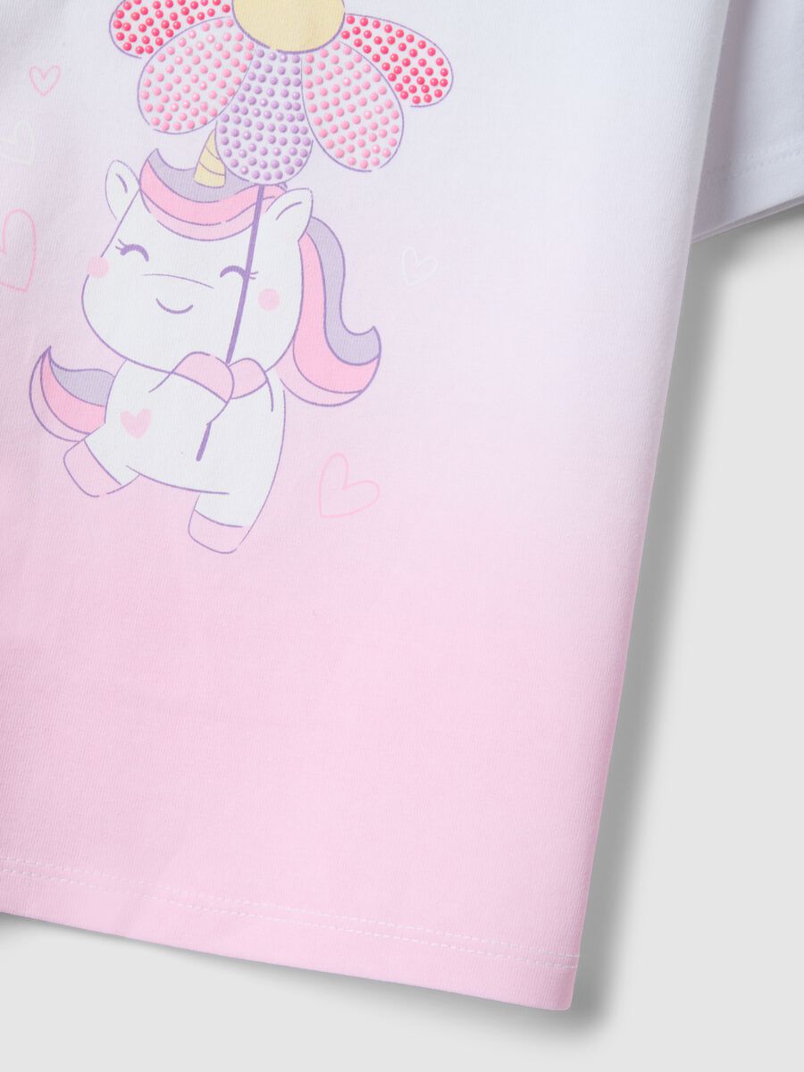 Multicoloured stretch cotton unicorn girl's t-shirt_2