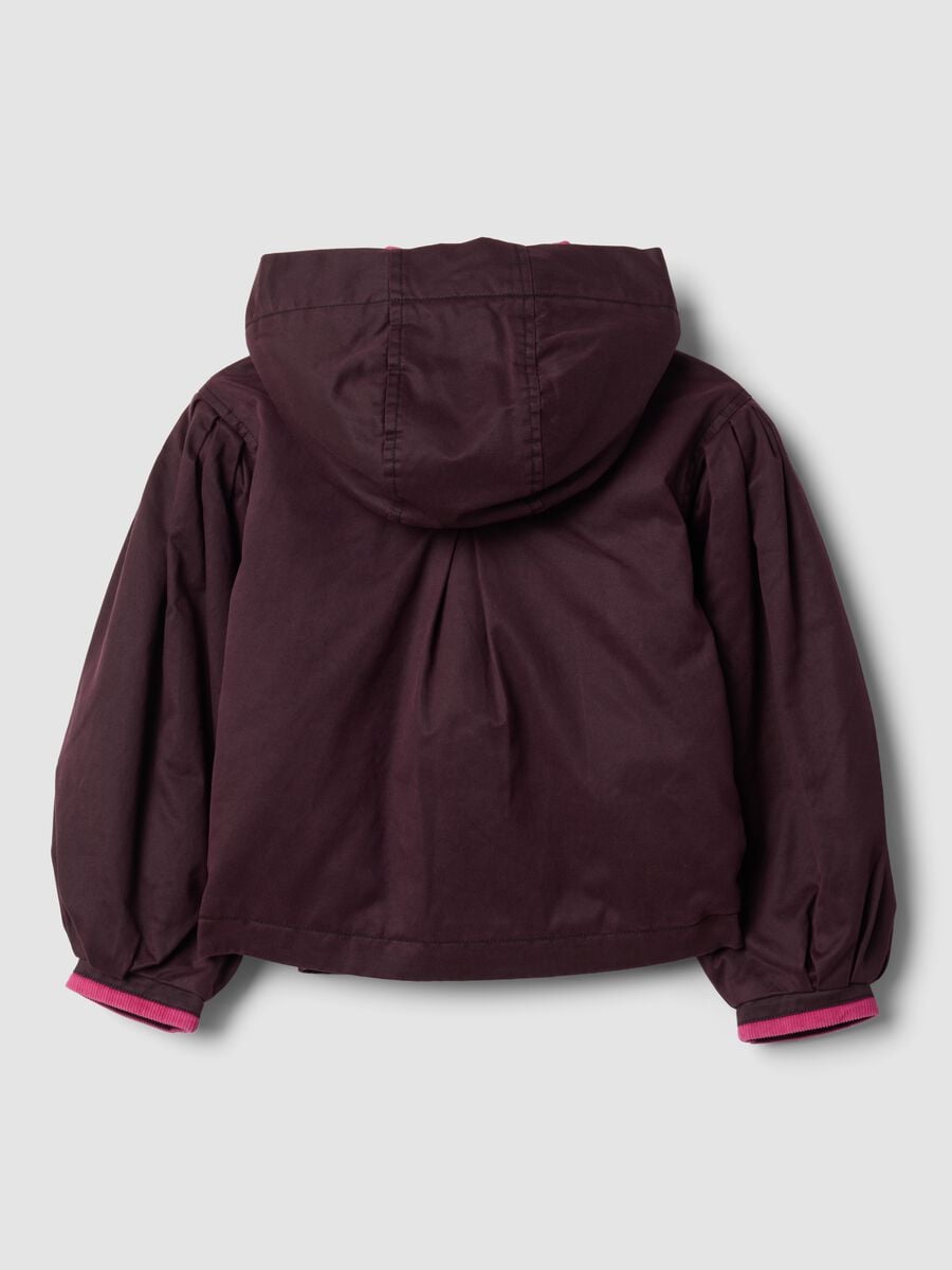 Purple padded cotton-blend hooded jacket_5