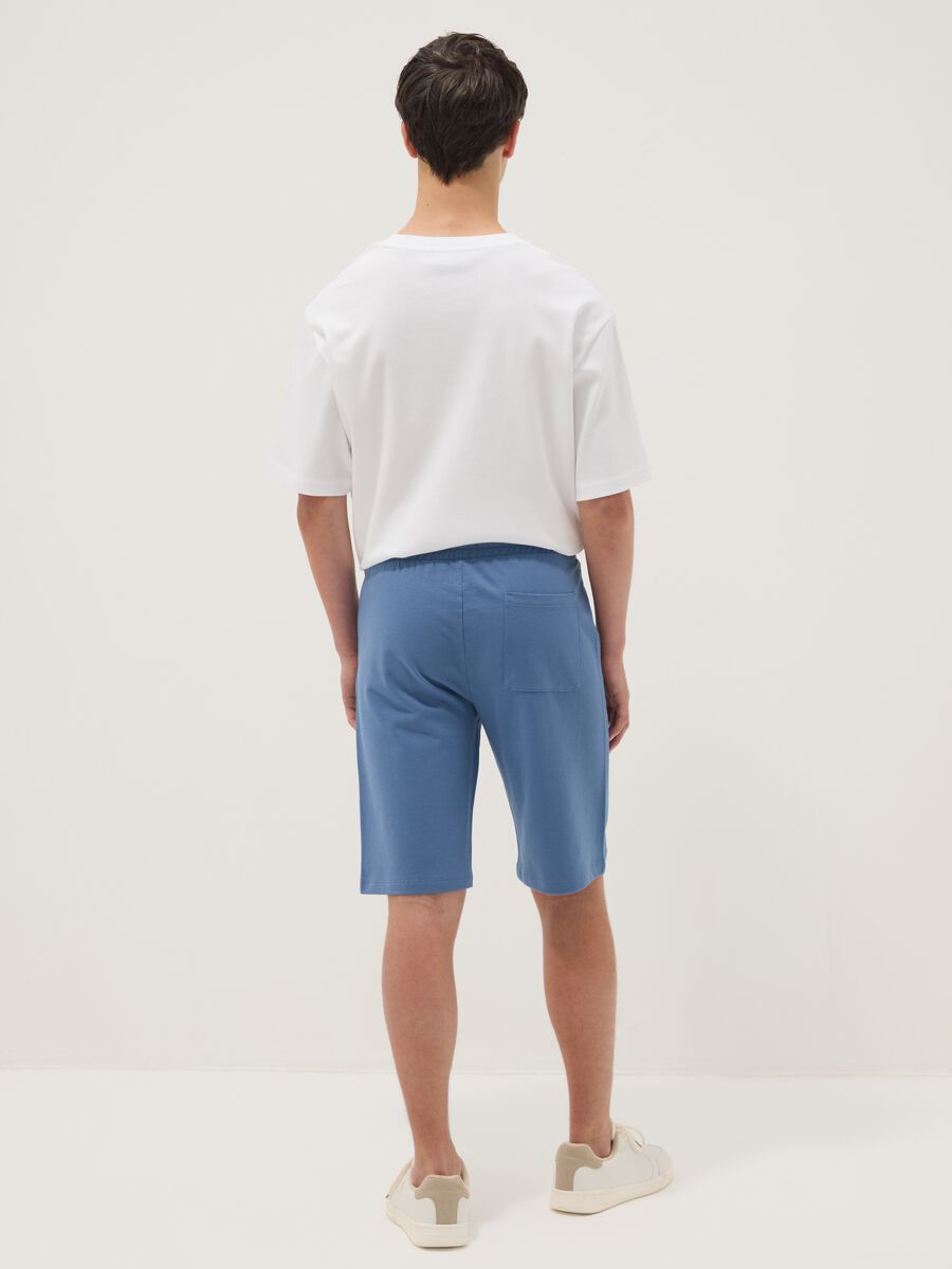 Boys' blue pure cotton shorts, regular fit with print_1