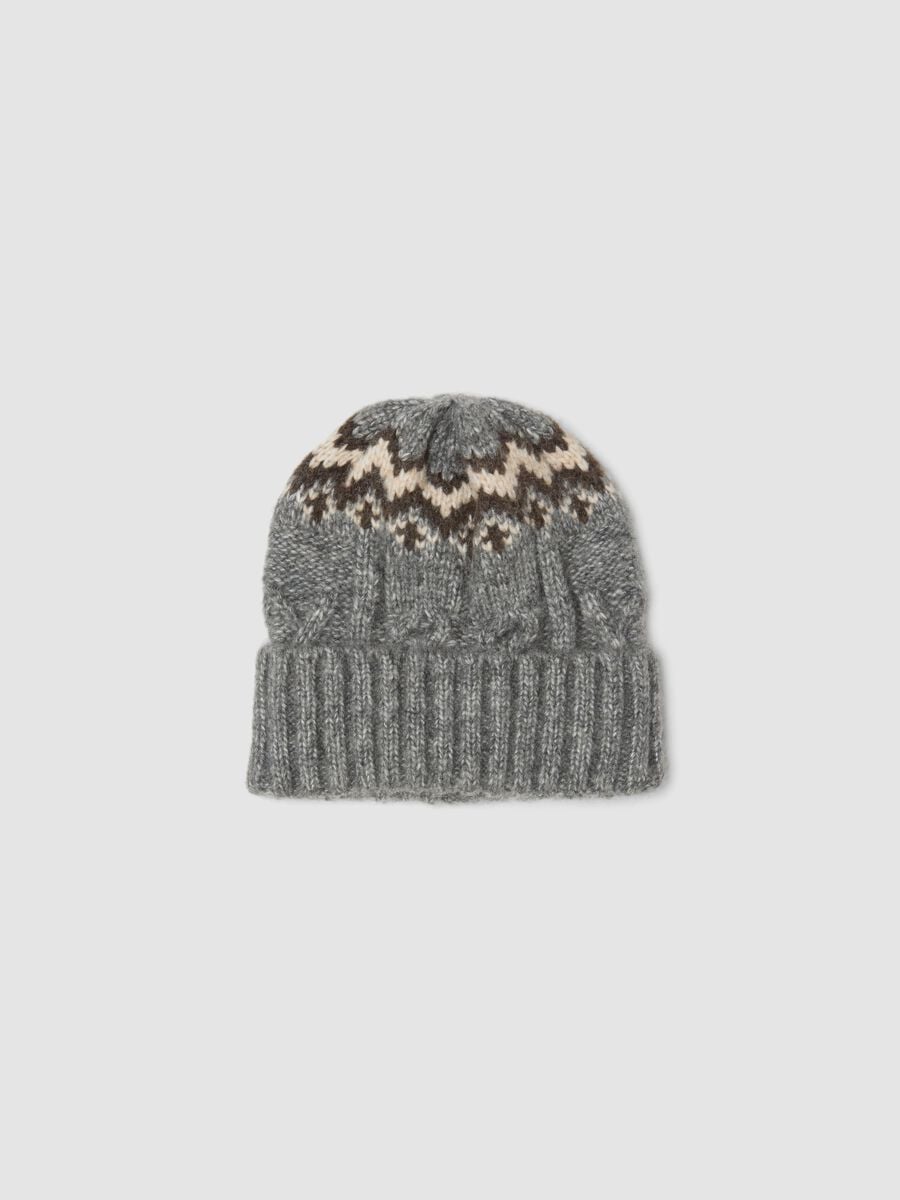 Grey wool-blend jersey-knit beanie_0