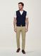 Blue viscose-blend waistcoat with deep V-neck, regular fit_1