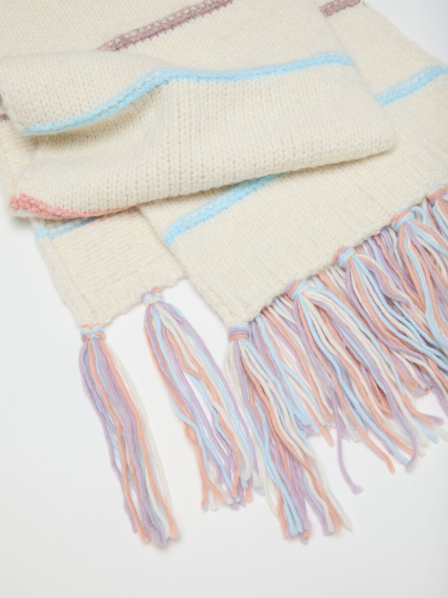 Multicoloured Girls' Scarf with Fringes_2
