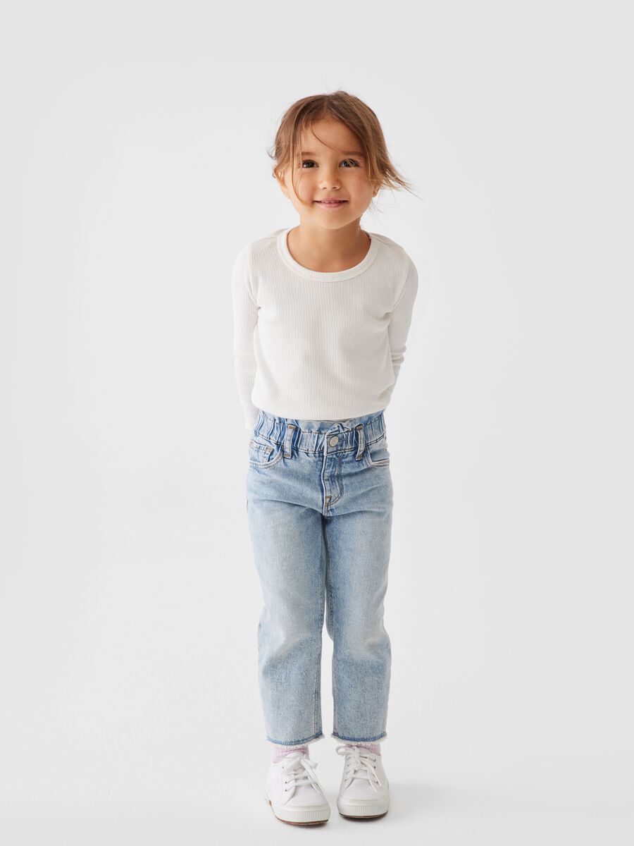Jeans mom fit con rouche_0