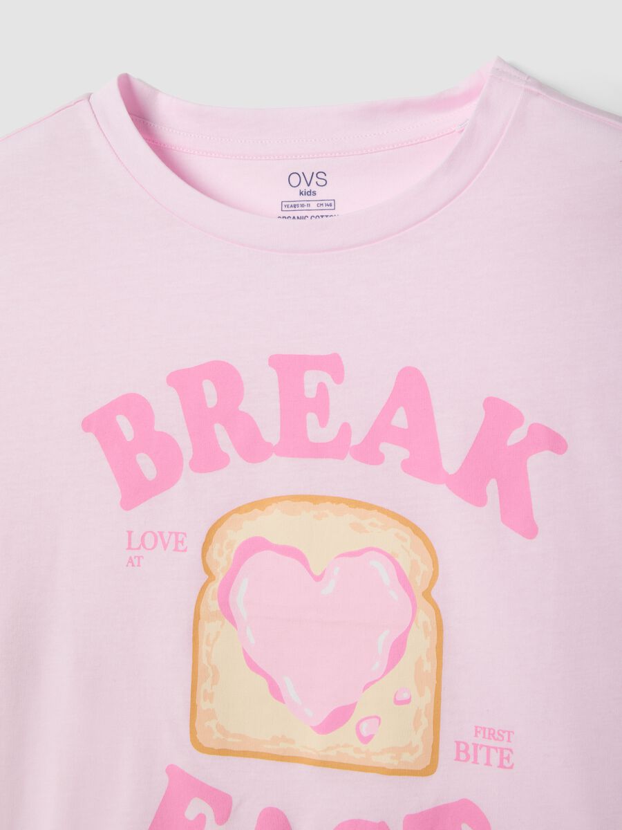 Girls' regular fit pink cotton short pyjamas with print_2