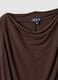 Braunes T-Shirt aus elastischer Viskose mit drapiertem Ausschnitt_6