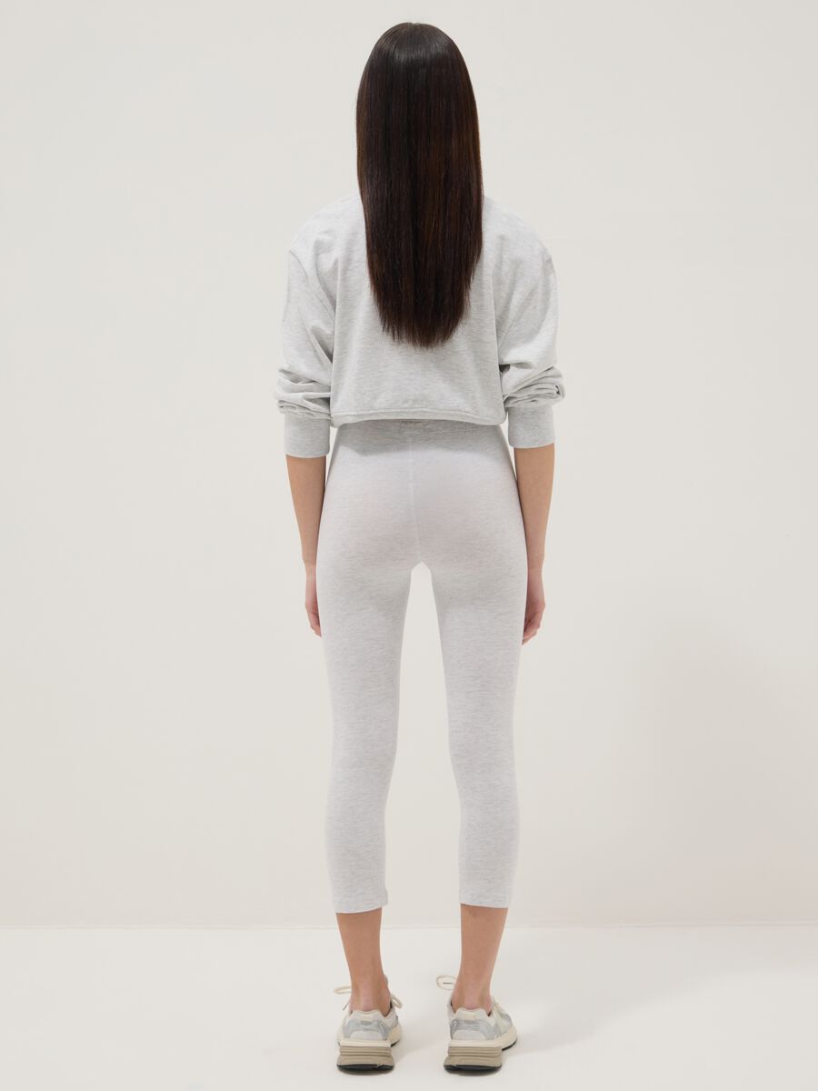 Grey cotton blend skinny leggings for girls_1