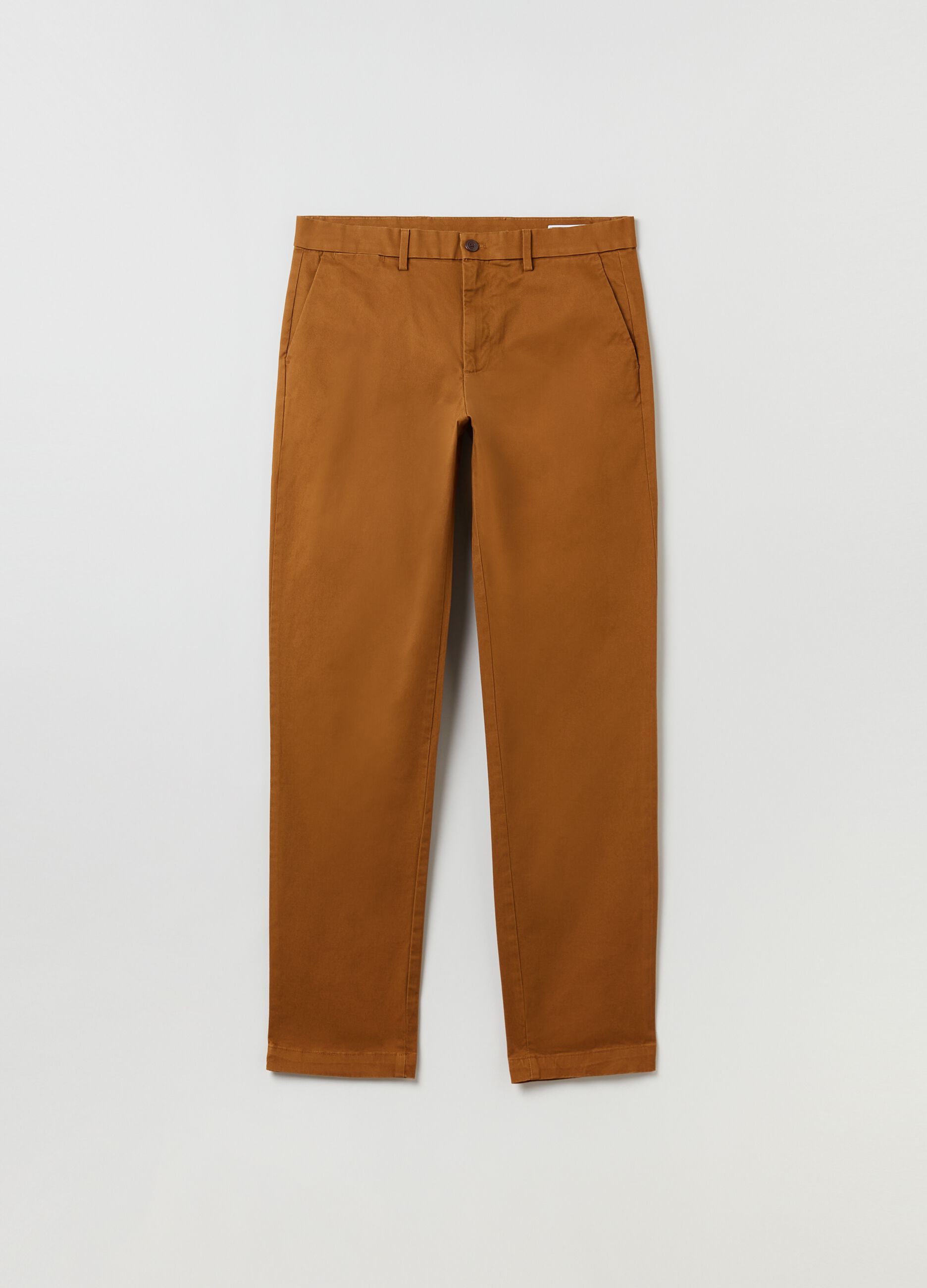 Slim fit, stretch cotton trousers