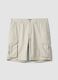 Wei&szlig;e Cargo-Bermudas aus reiner Baumwolle, Regular Fit_4