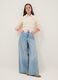 Jeans in pure blue denim cotton wide leg_0