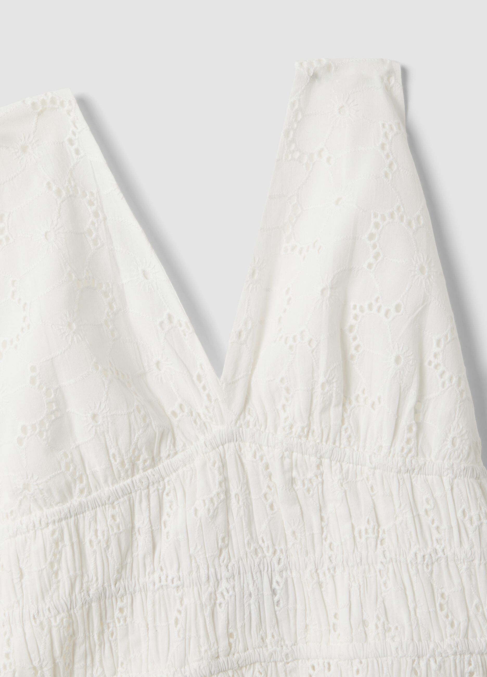 White broderie anglaise pure cotton tank top