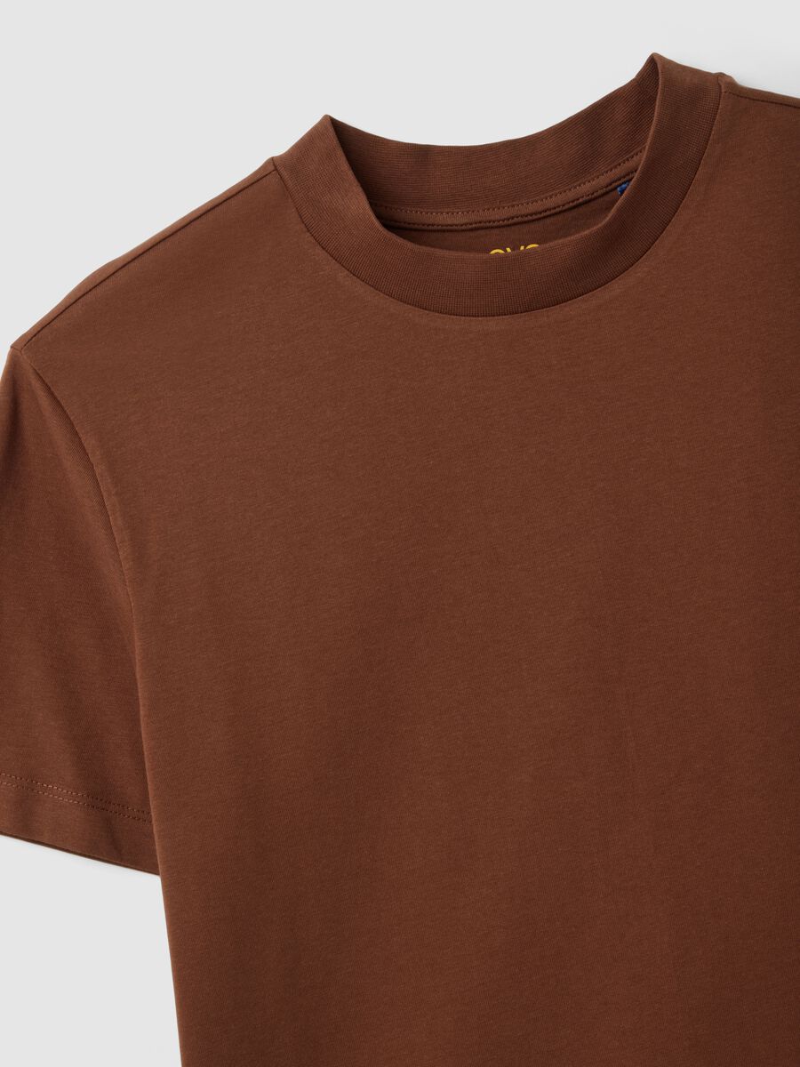 Brown pure cotton t-shirt regular fit_5