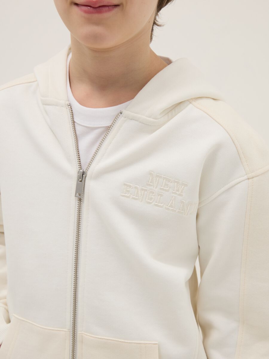 Boys' white pure cotton hoodie relaxed fit_2