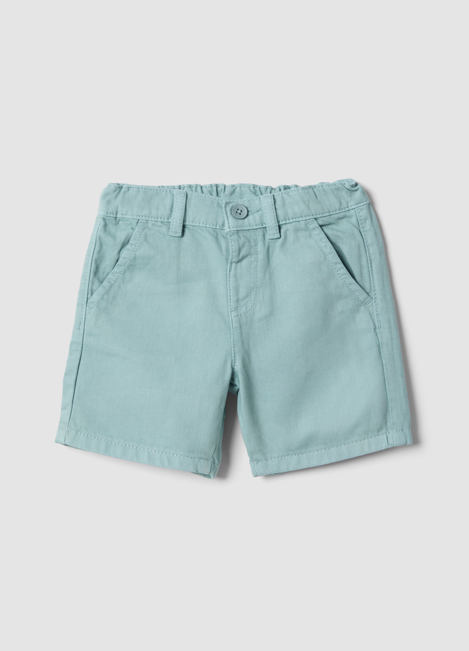 Blue pure cotton regular fit shorts for boys