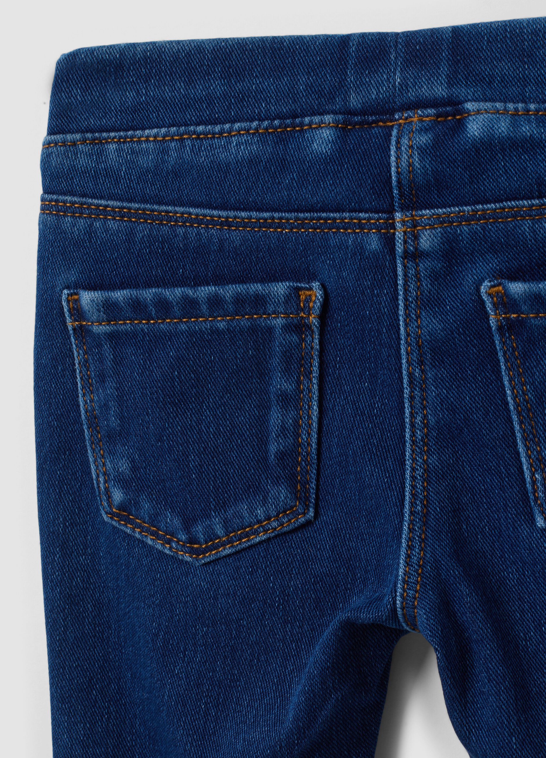Jeggings blu in cotone elasticizzato flare fit per bimba