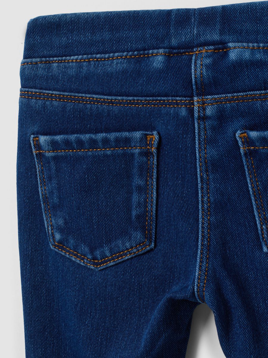 Jeggings blu in cotone elasticizzato flare fit per bimba_3