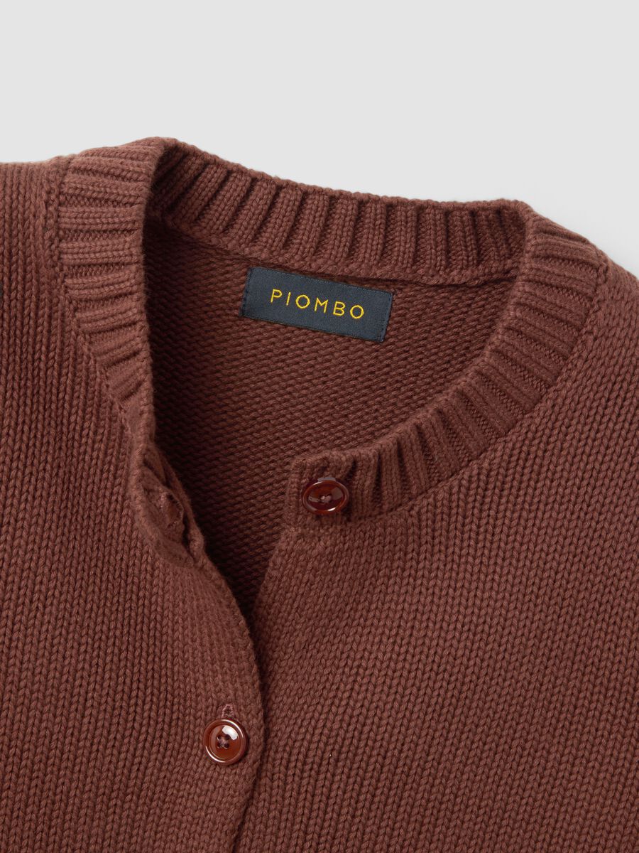 Brauner Cardigan aus reiner Baumwolle mit Kn&ouml;pfen, Regular Fit_1
