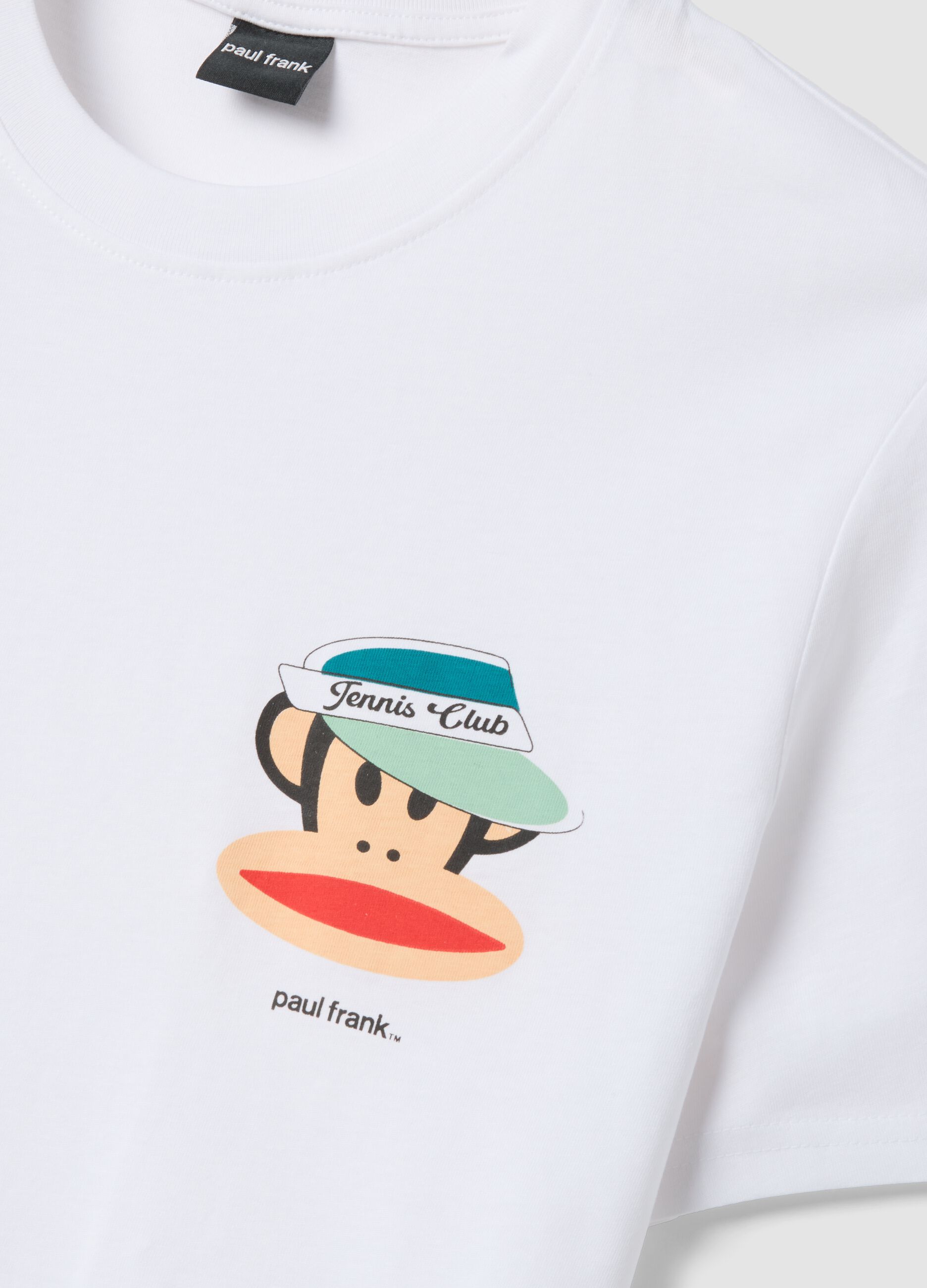Wei&szlig;es T-Shirt mit Paul-Frank-Print aus reiner Baumwolle, Regular Fit