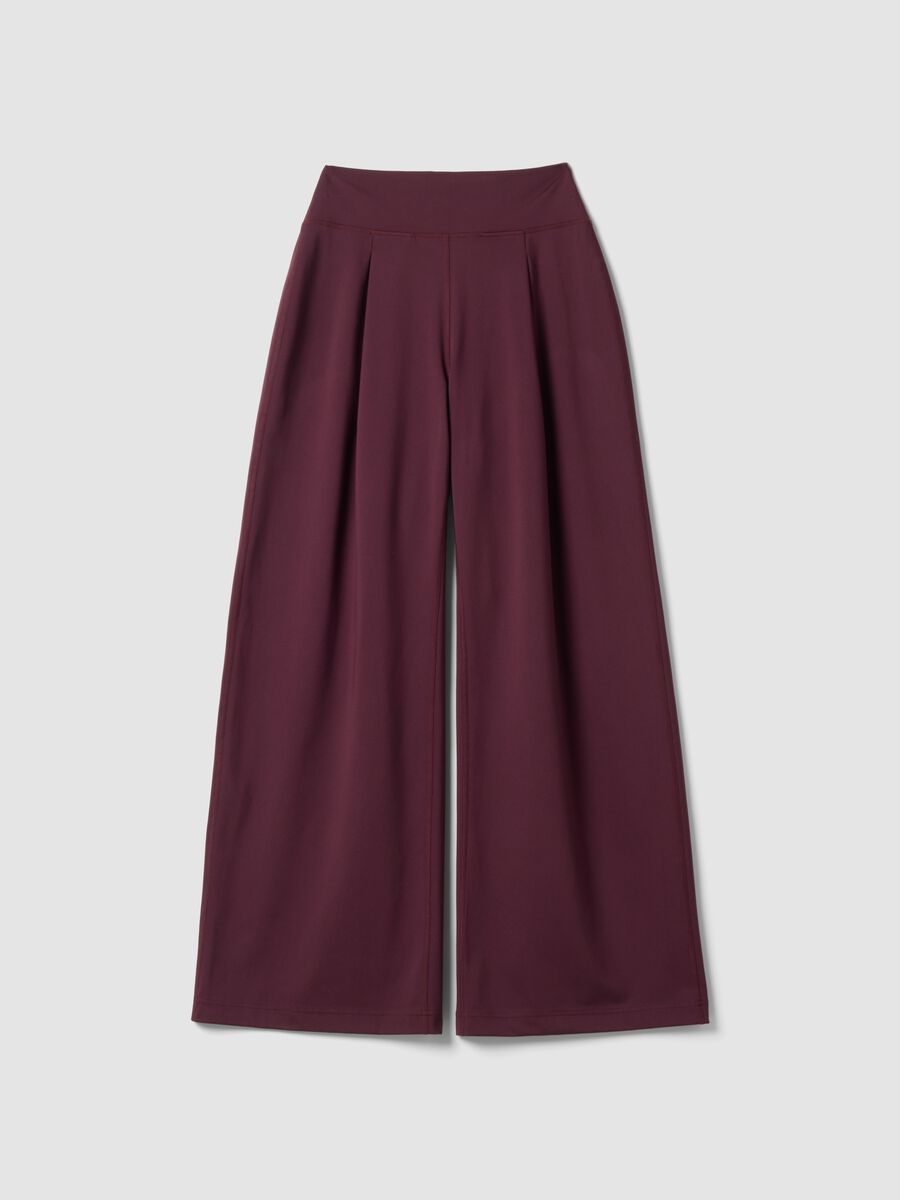Purple wide-leg trousers in stretch fabric_5
