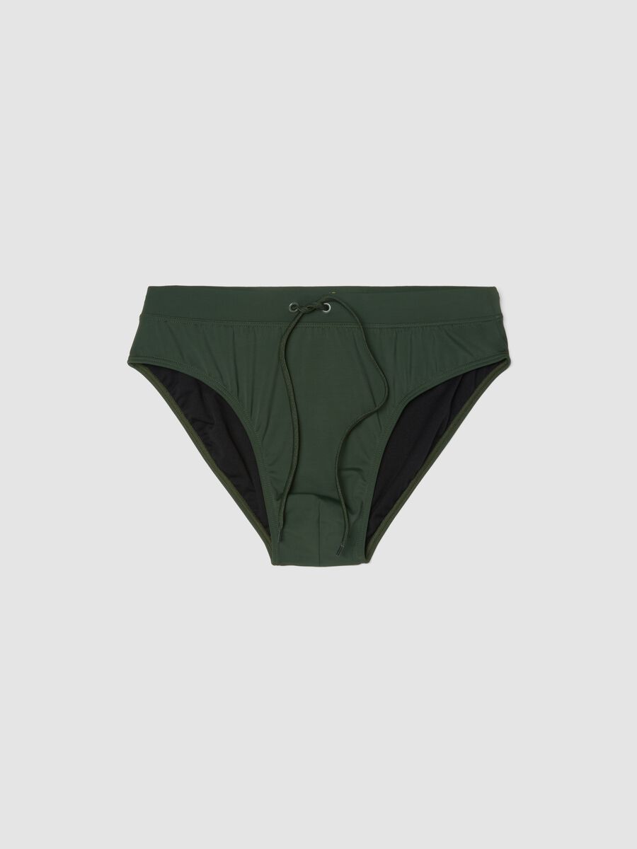 Green stretch fabric swim briefs_4