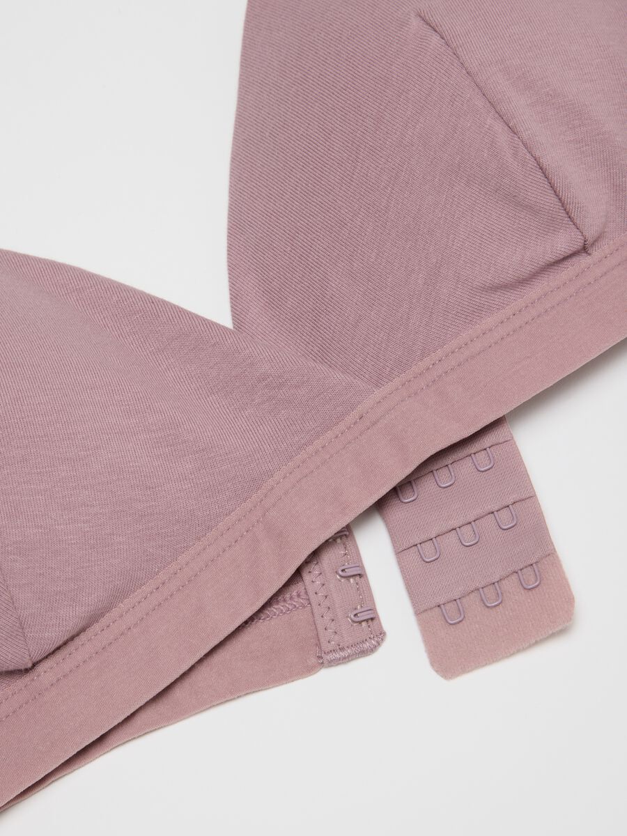 Pink stretch cotton bra with thin straps_1