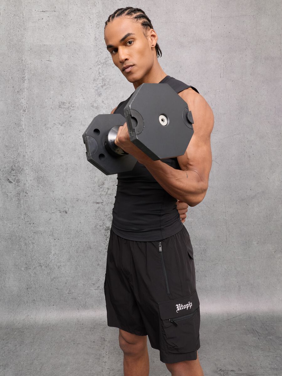 Kombat Active Cargo Shorts Black_3