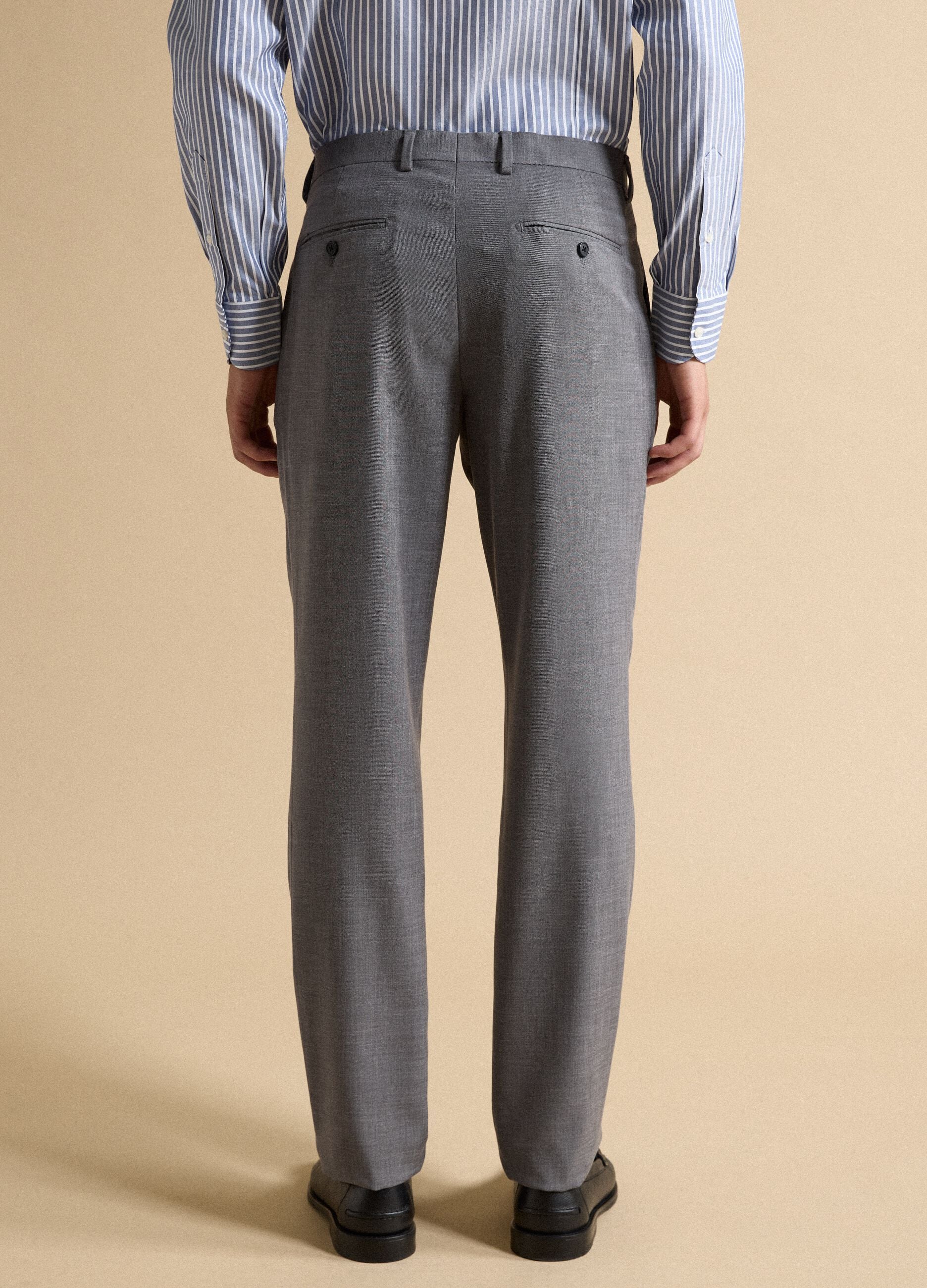 Pantaloni formali grigi in viscosa elasticizzata slim fit