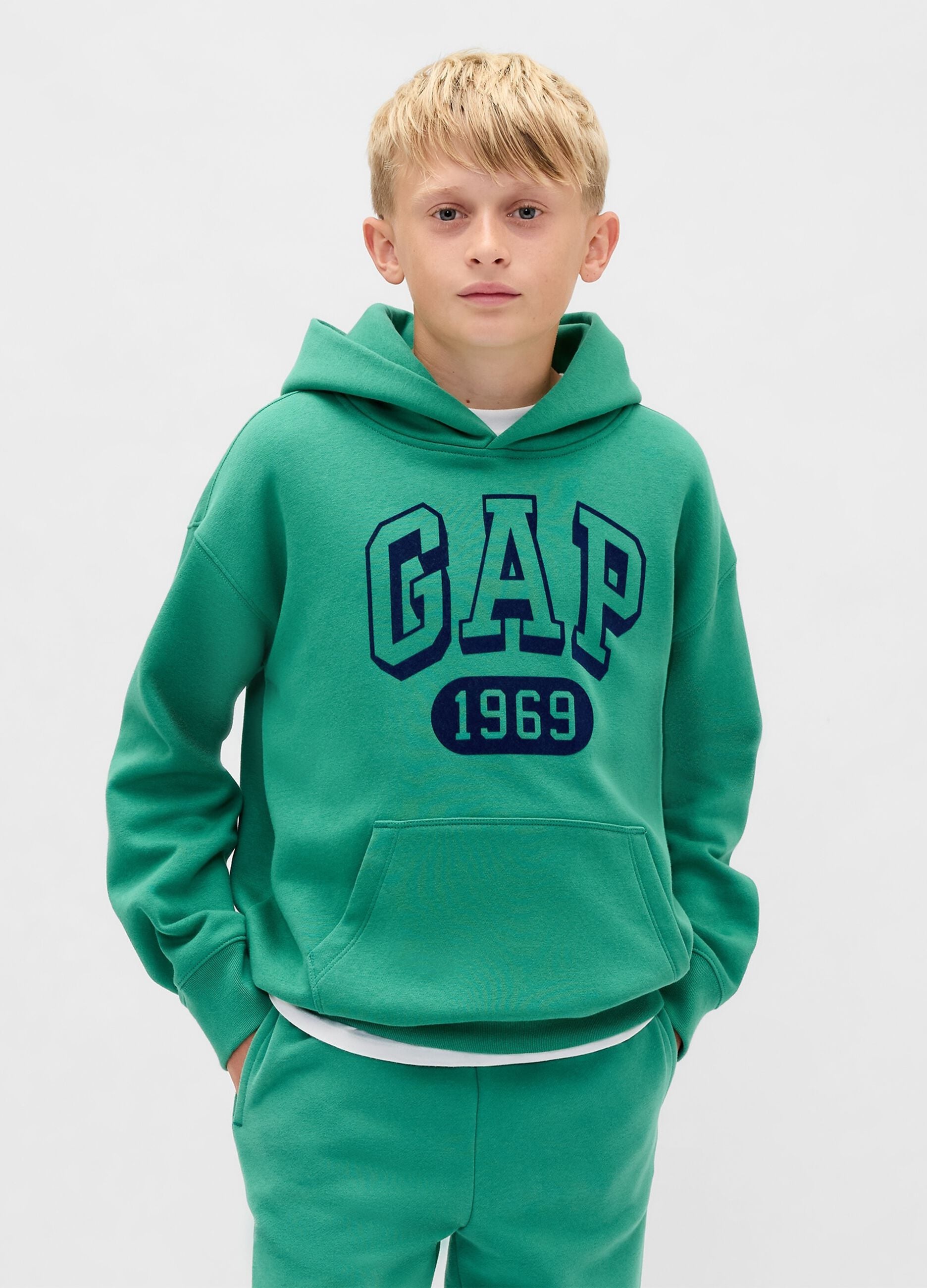 Gr&uuml;ner Kapuzenpullover f&uuml;r Kinder