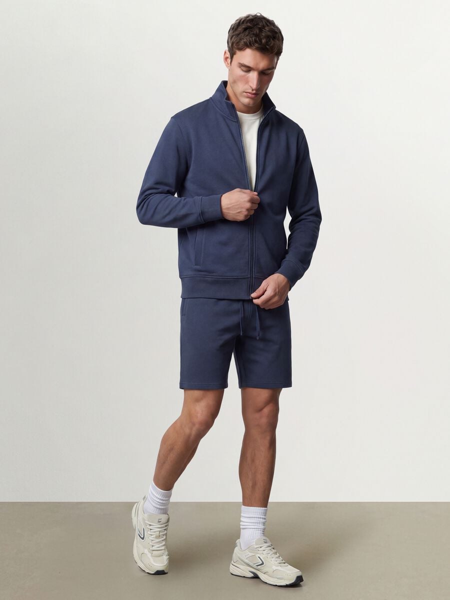 Graues Sweatshirt aus Baumwollmischung mit Rundhalsausschnitt und Rei&szlig;verschluss, Regular Fit_2