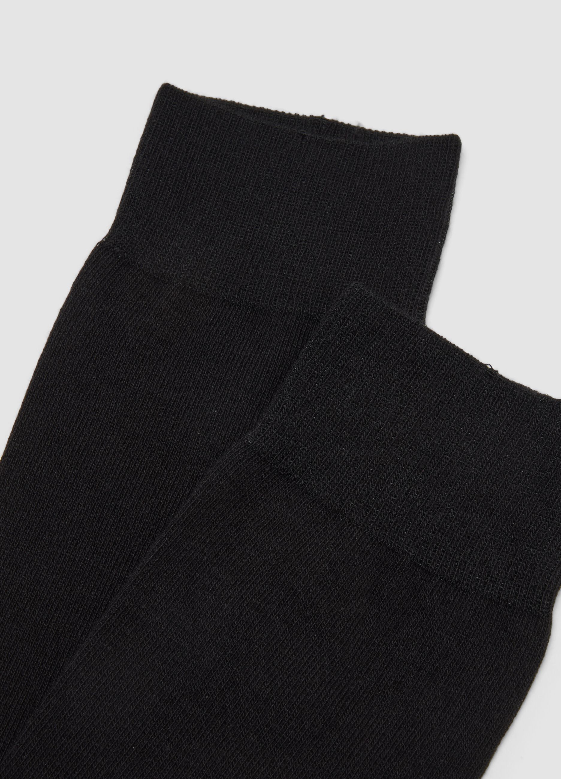 Bipack di calze midi nere in cotone elasticizzato