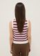 Regular fit multicolour striped pure cotton tank top_3