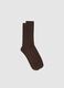 Brown midi socks in cotton blend_0
