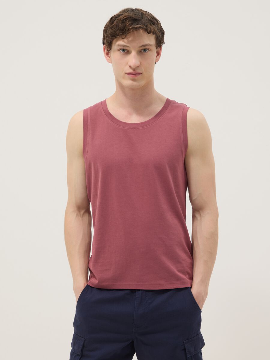 Pink pure cotton vest top_0