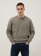 Regular fit grey cotton blend crewneck sweatshirt_0