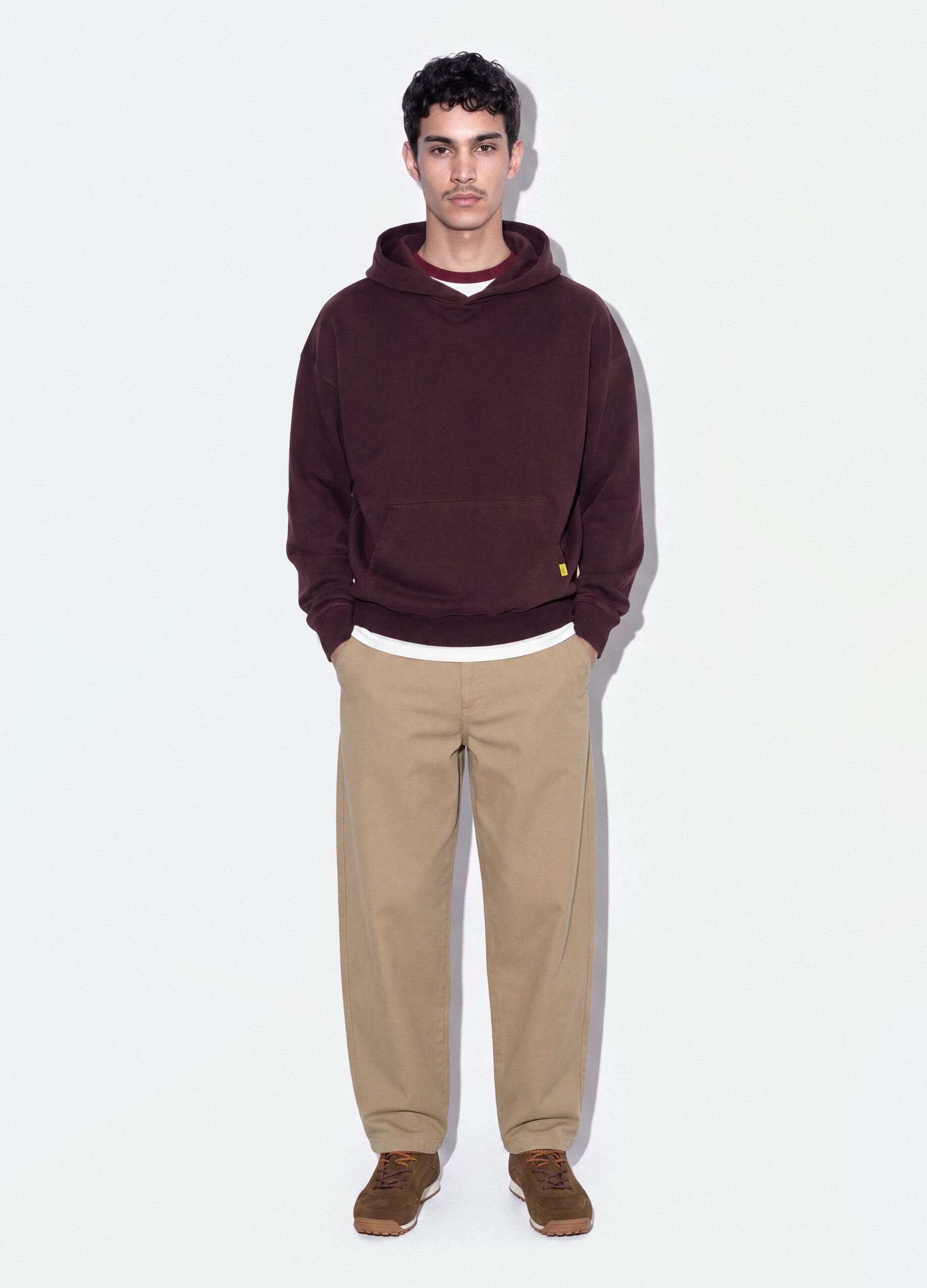 Red pure cotton oversized hoodie
